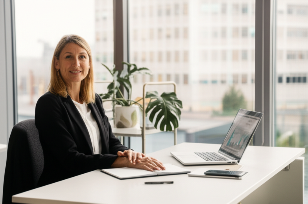 Marketing consultant working with small business owner